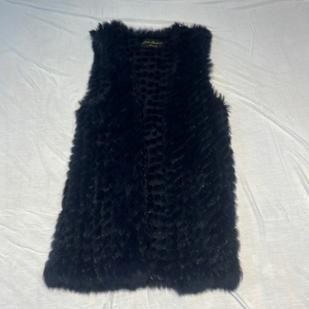 Linda Richards Luxury Black Fur Vest Size S